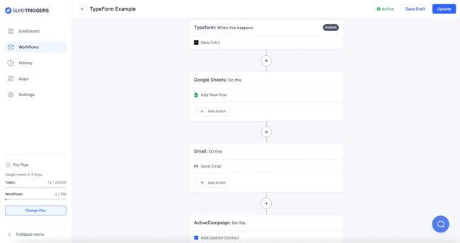 SureTriggers is an easy-to-use marketing automation platform that allows you to set up simple workflows on your WordPress website.